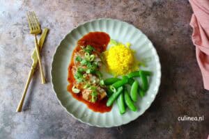 Aziatische varkenshaas met sugar snaps