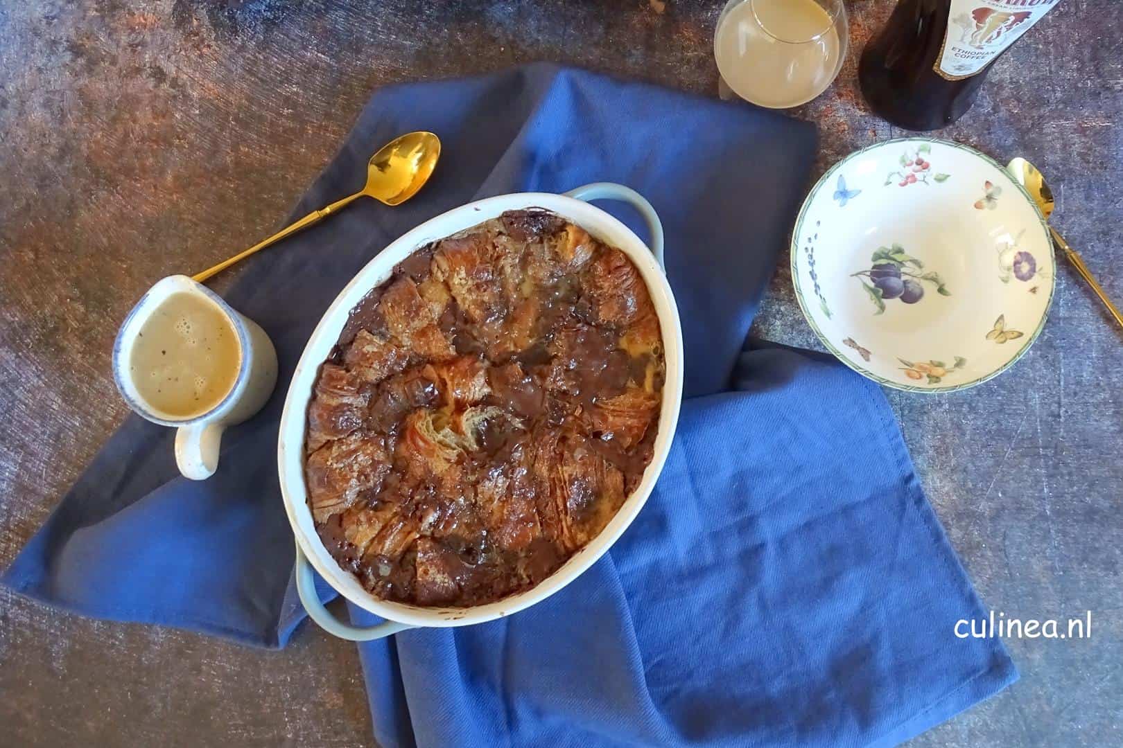 Croissant mocca broodpudding met Amarula