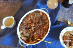 Croissant mocca broodpudding met Amarula