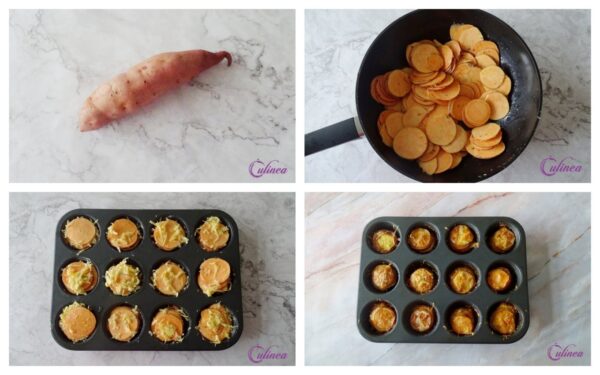 Zoete aardappel stapeltjes