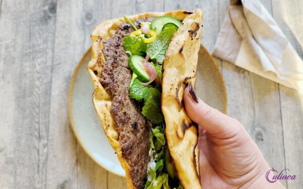 Smashed kofta flatbread
