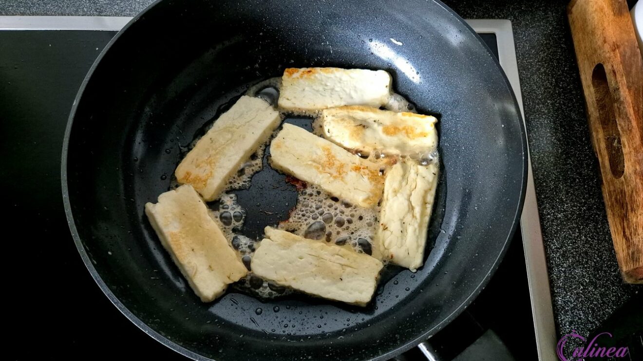 Pitabroodjes met halloumi