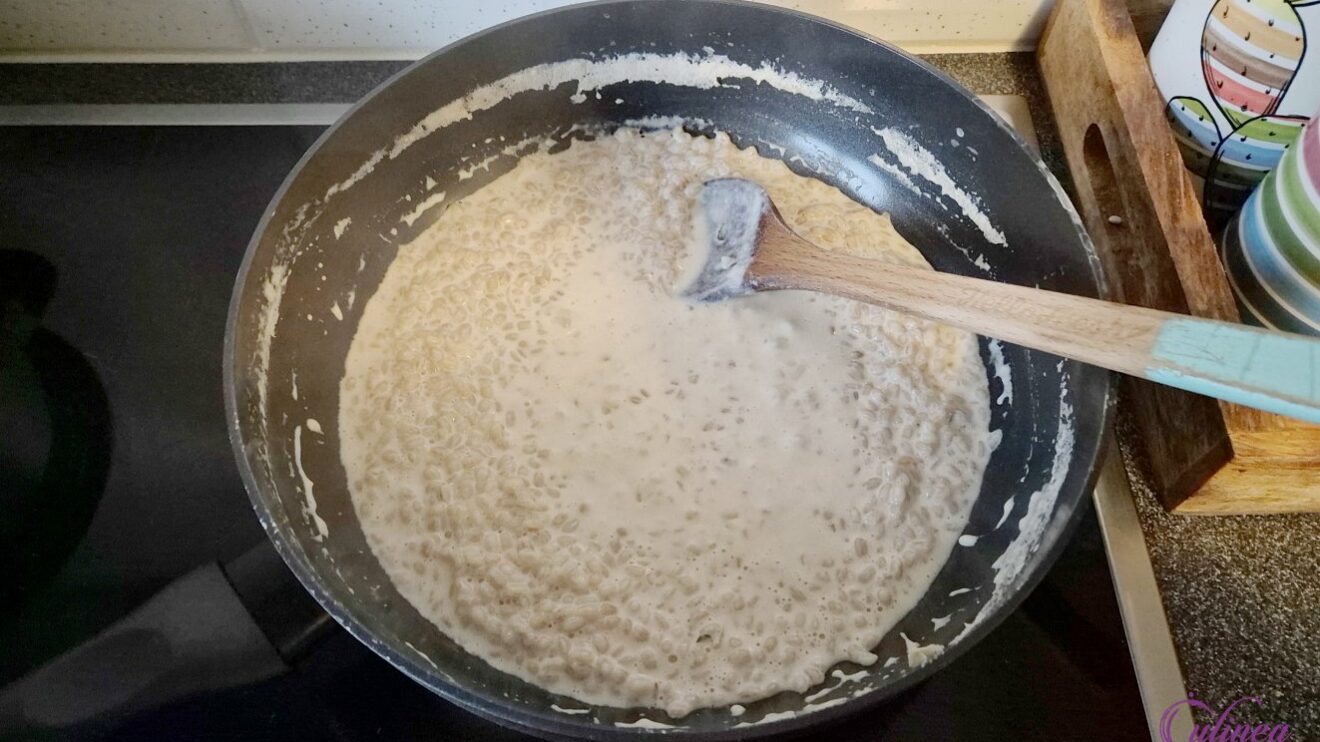 Parelgort risotto met geitenkaas