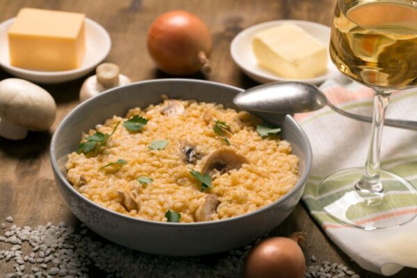 risotto op een bord