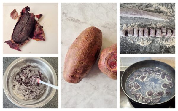 Paarse zoete aardappel gnocchi