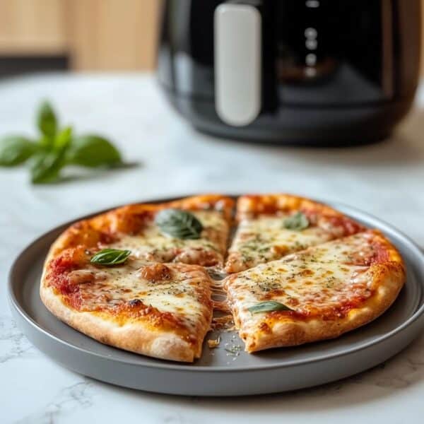 een pizza op een bord