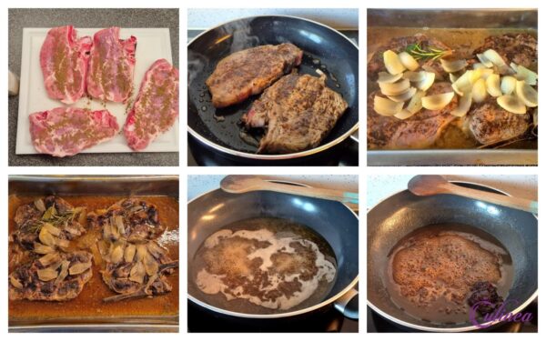 Gestoofde varkenskoteletten met bosbessensaus