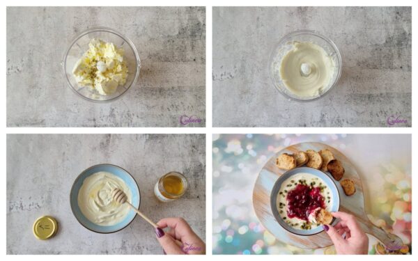 Opgeklopte feta met cranberrycompote