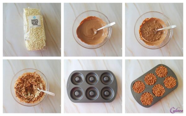 Gepofte granen vogelnestjes met dragee eitjes