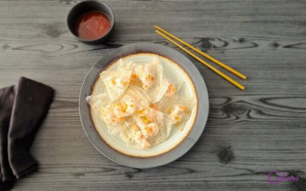 Knapperige Garnalenhapjes in Rijstpapier