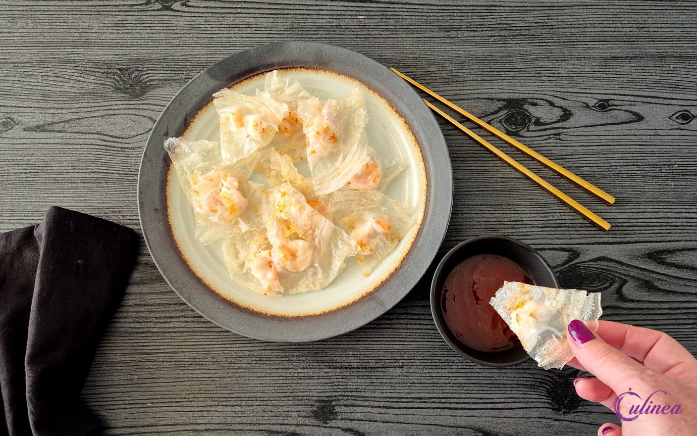 Knapperige Garnalenhapjes in Rijstpapier