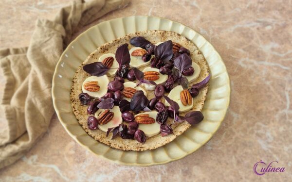 Flatbread met Geitenkaas en geroosterde Druiven
