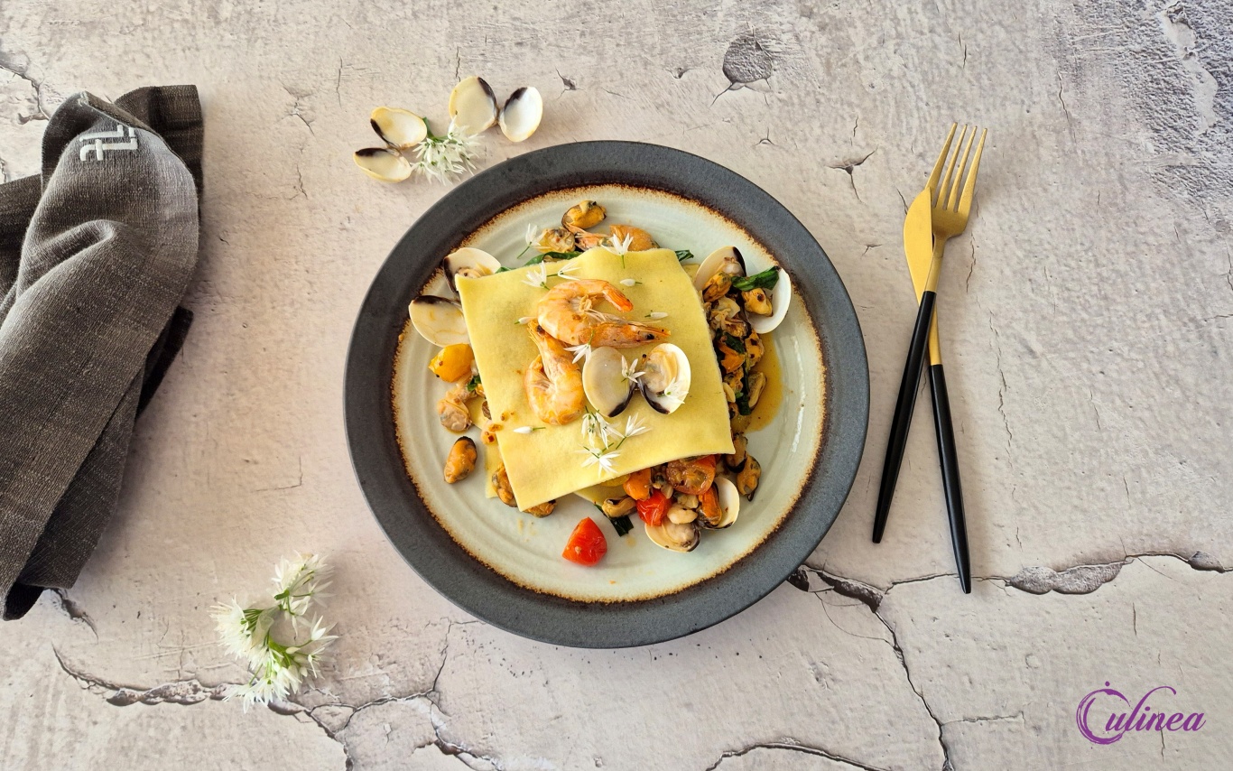 Open Lasagne met Zeevruchten
