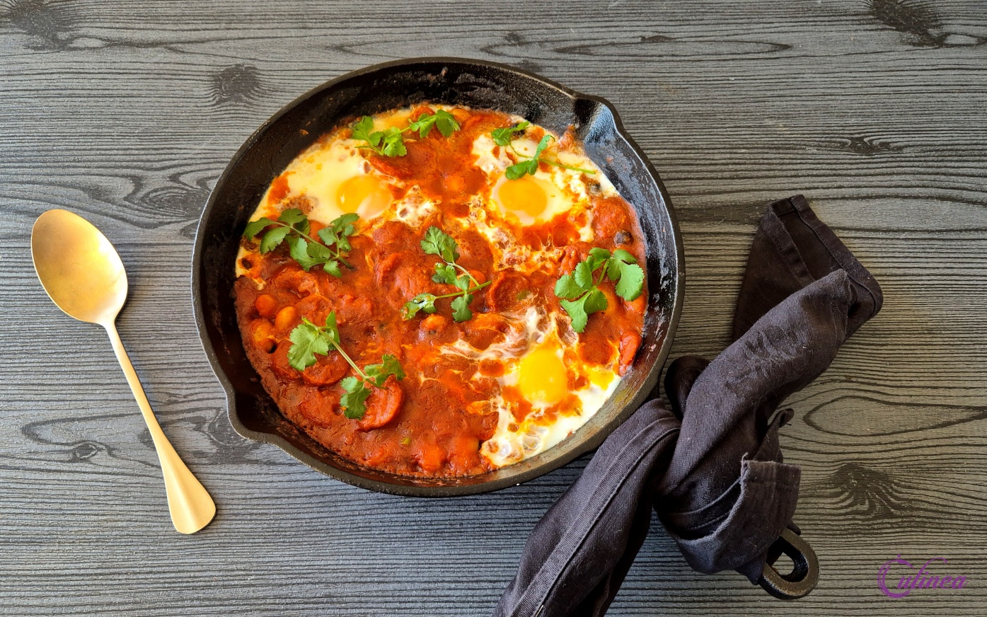 Shakshuka met Chorizo, Witte Bonen en Kikkererwten