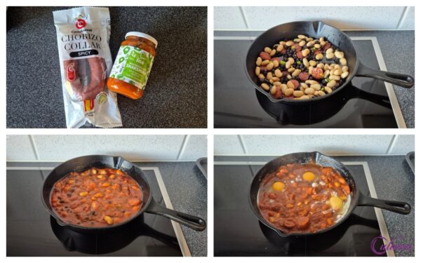 Shakshuka met Chorizo, Witte Bonen en Kikkererwten
