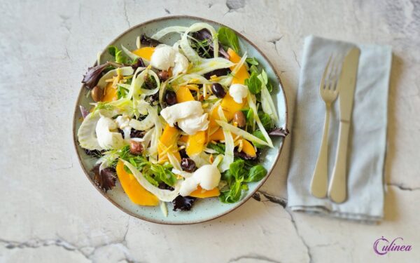 Venkel en Meloensalade met Burrata