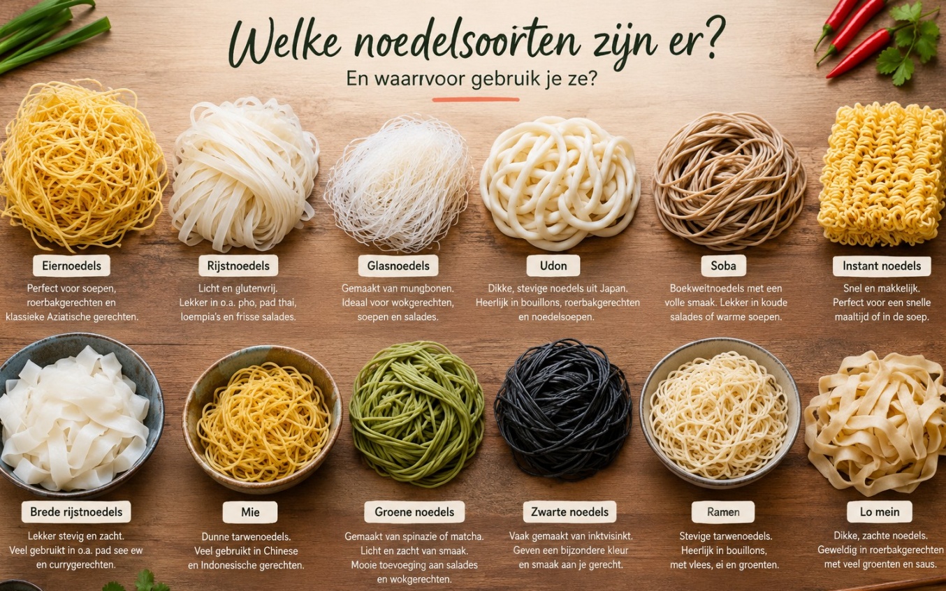 Welke Noedelsoorten zijn er en waarvoor gebruik je ze