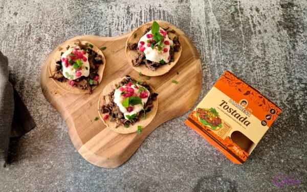Gehakt en Aubergine Tostada’s